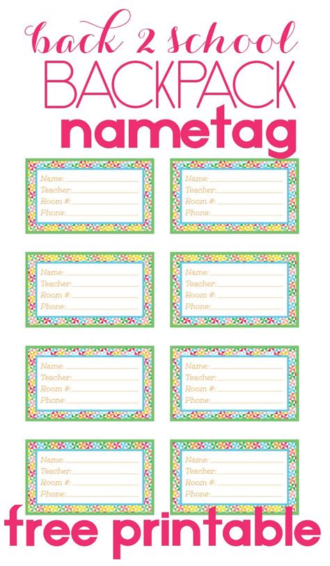 backpack name tag template.